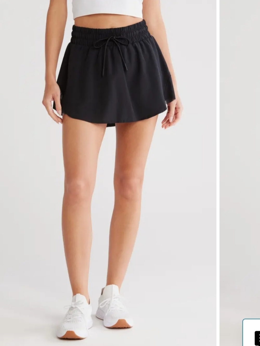 NWT MARIKA Black Athletic Skort with Drawstring Waist